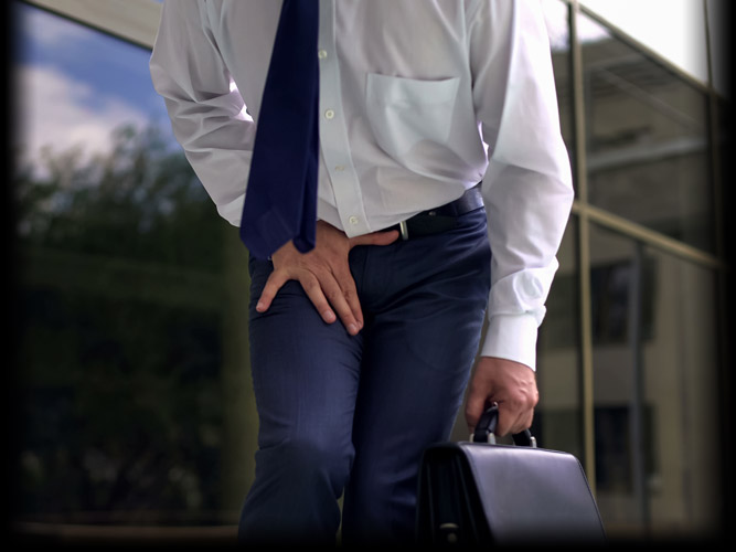Man With a Sudden Urge to Visit the Bathroom